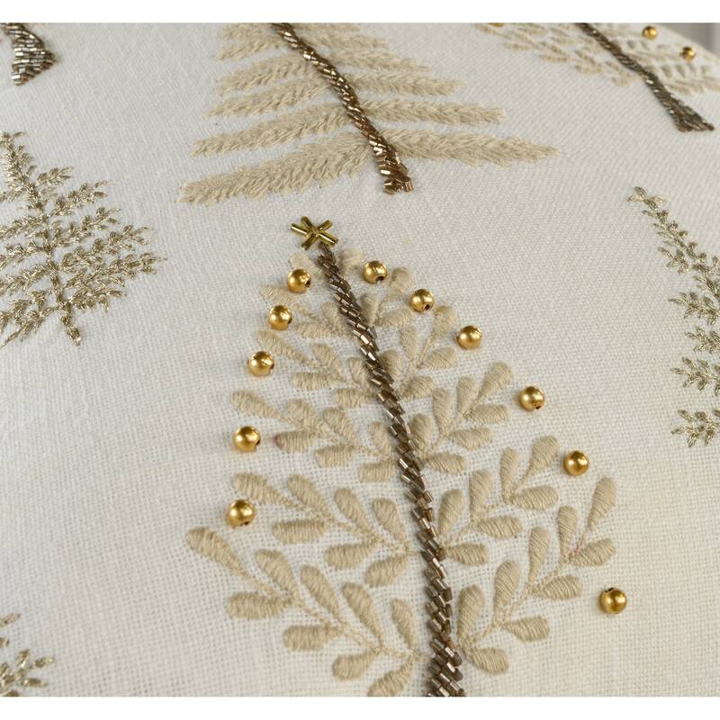 Rizzy Home Holiday Tree Embroidered Throw Pillow