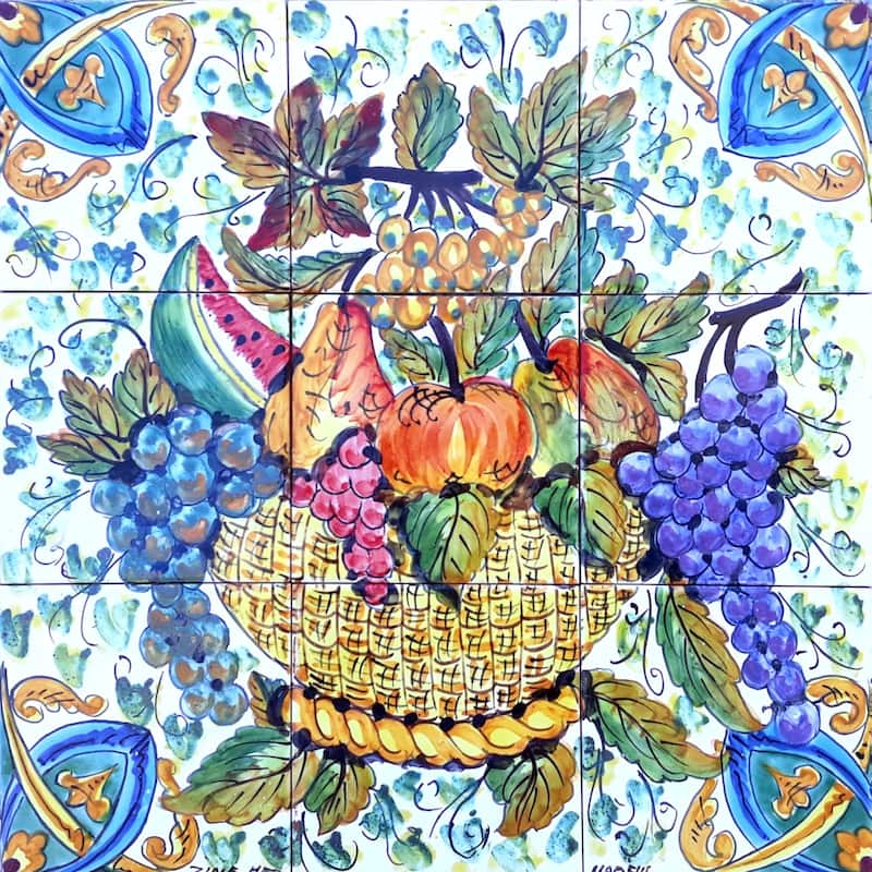 18x18 Fruit Basket Kitchen Backsplash 9pcs Ceramic Tiles Wall Mural