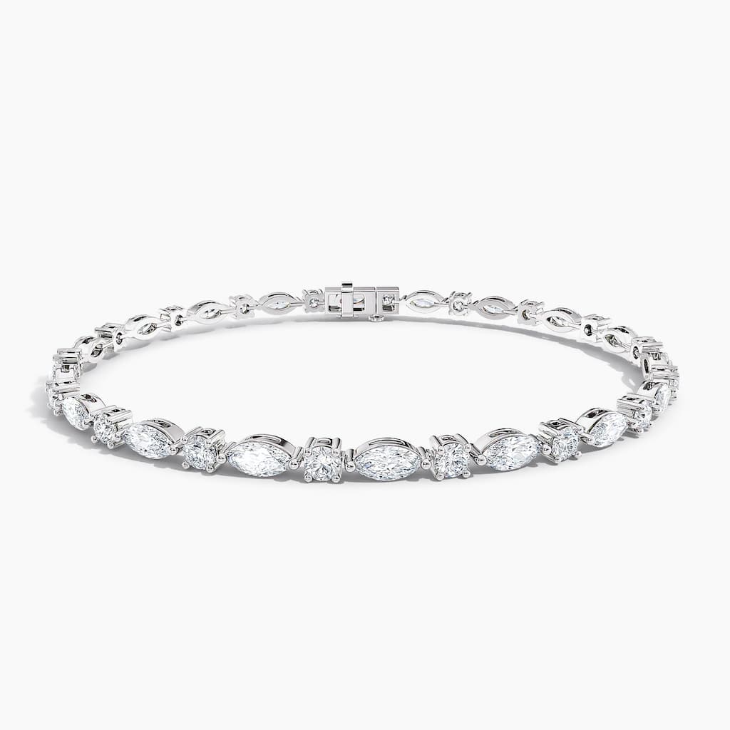 Auriya 14K Gold Lab Grown Marquise and Round Diamond East-West Tennis Bracelet 5.00 ct. tw. (F-G VS)