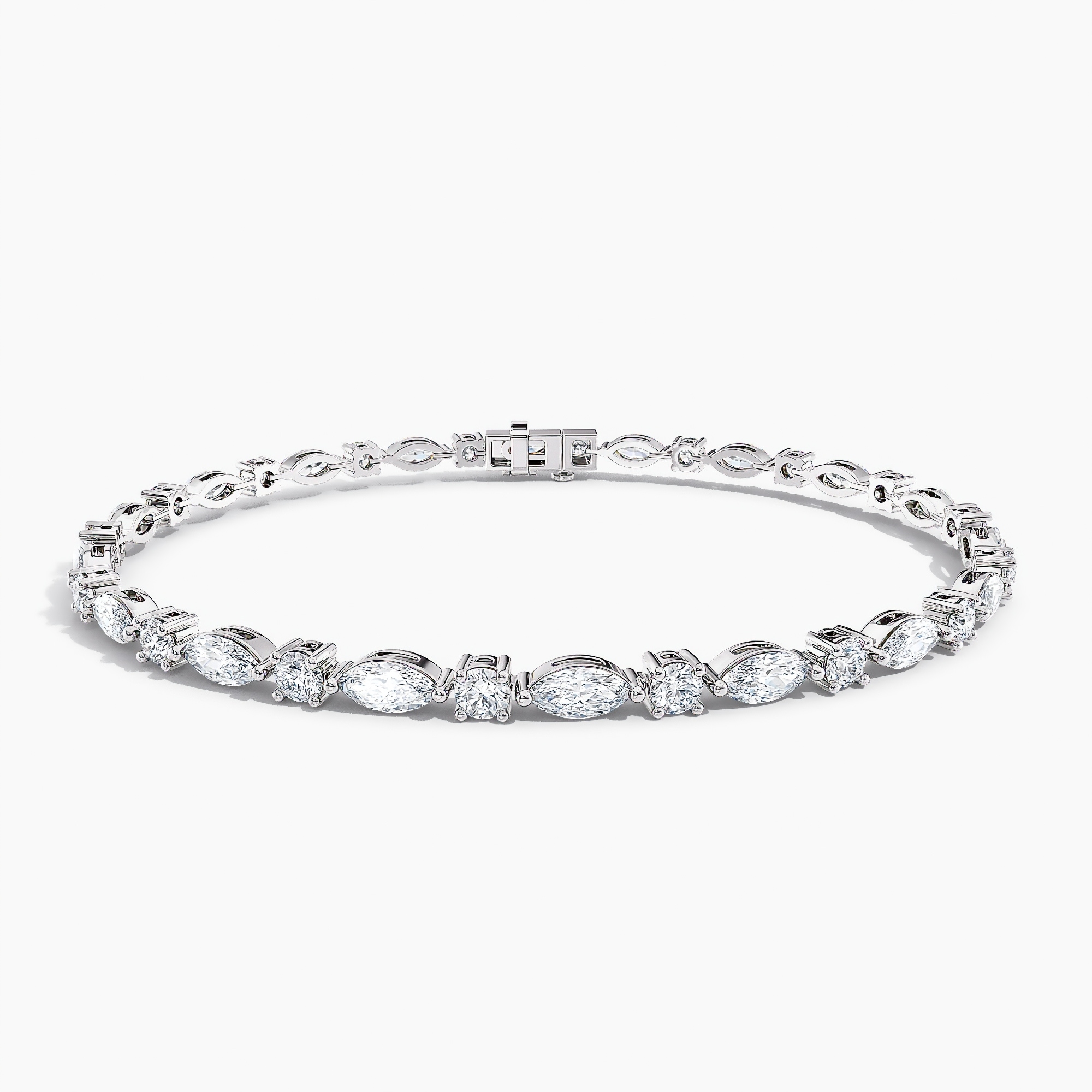 Auriya 14K Gold Lab Grown Marquise and Round Diamond East-West Tennis Bracelet 5.00 ct. tw. (F-G VS)