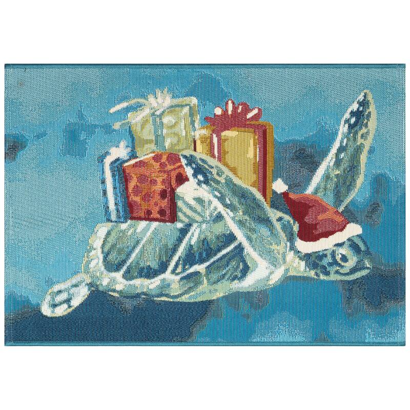 Liora Manne Esencia Santa Seaturtle Indoor/Outdoor Mat
