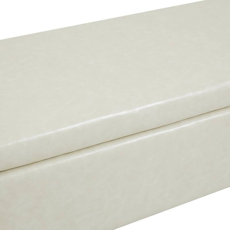 Upholstered 55"W Flip Top Storage Bench Bedroom Bench Modern End of Bed Bench for Entryway Hallway Window with Gold Legs