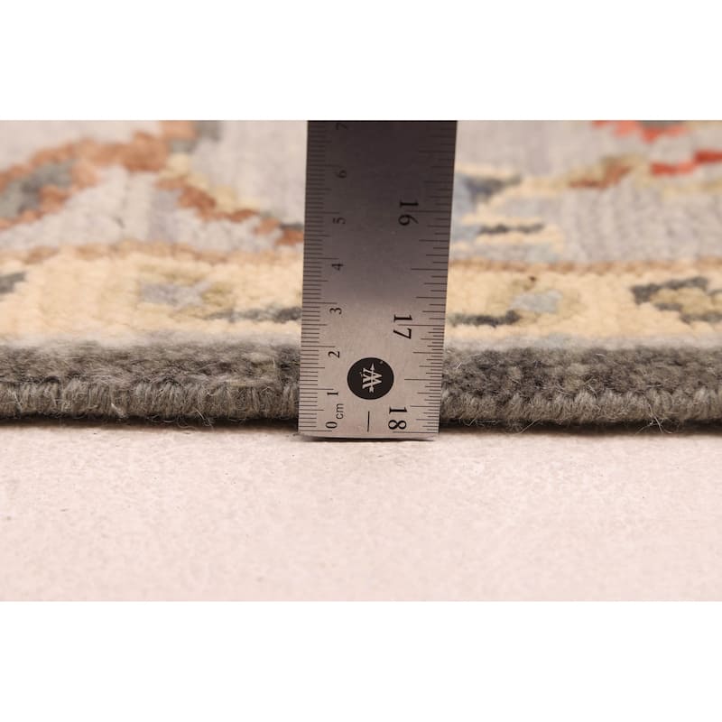 ECARPETGALLERY Hand-knotted Modern Oushak Dark Grey Wool Rug - 5'1 x 7'11