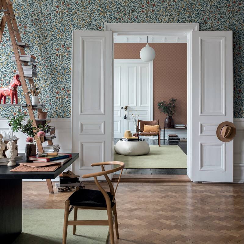 A-Street Prints Pomona Blue Fruit Tree Wallpaper