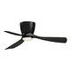 preview thumbnail 1 of 6, Fanimation Klinch 44 inch Indoor/Outdoor Flsuh Mount Ceiling Fan with LED Light Kit and Remote - Black