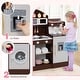 preview thumbnail 7 of 30, Costway Kids Kitchen Set Wooden Kitchen Playset with Clock, Microwave, - See Details