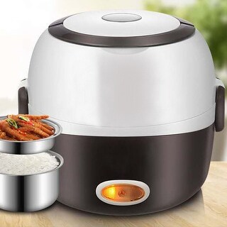 2 3 Layer Portable Electric Rice Cooker Heating Lunch Box Steamer Food ...