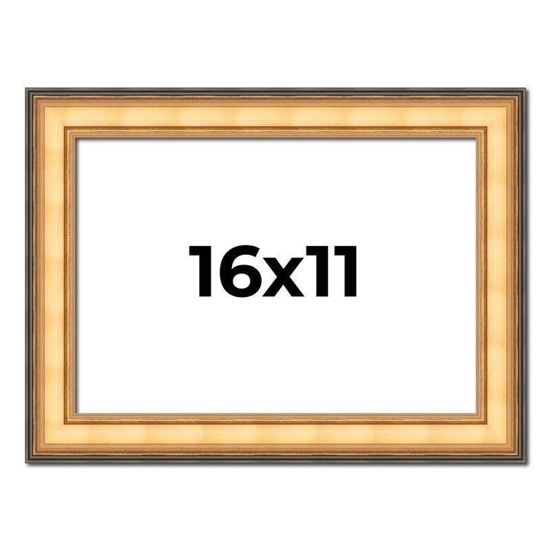 16x11 Frame Gold Plein Aire Solid Wood Picture Frame Width 2 Inches |