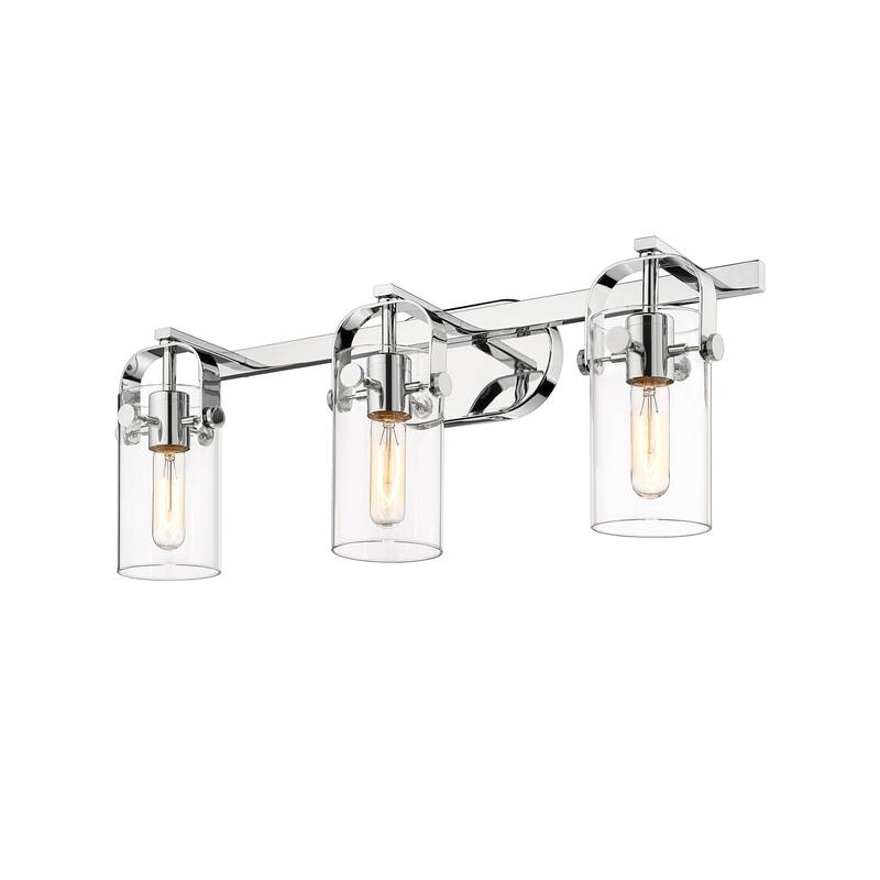 Innovations Lighting 423-3W-11-24 Pilaster Vanity Pilaster 3 Light 24" - Polished Nickel / Clear