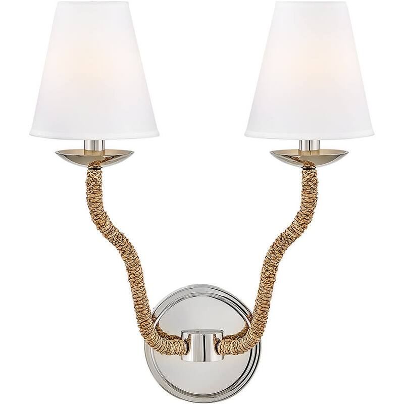 Hinkley Lighting 48440 Harwich 2 Light 20" Tall LED Wall Sconce - Polished Nickel / Natural