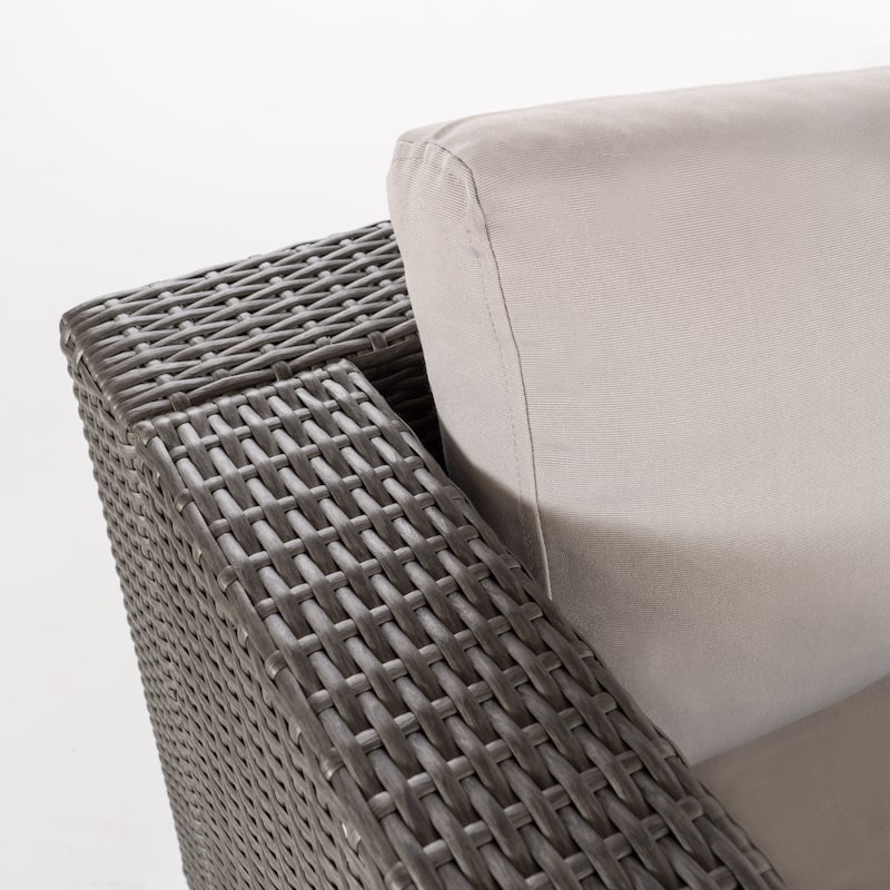Roomfitters Wicker Lounge Chair with Cushions for Comfortable Outdoor Seating, Stylish Patio Furniture with Durable Frame
