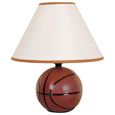 HomeRoots 12" Orange Ceramic Bedside Table Lamp With White Shade - 10