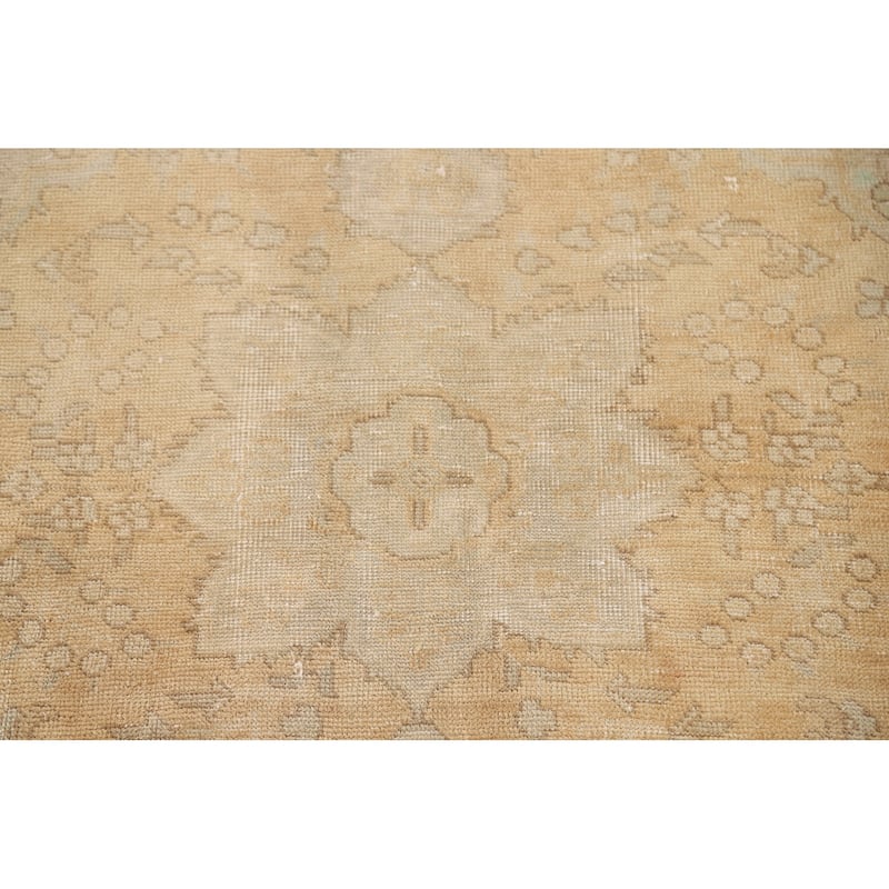 Hand Knotted Oriental 100% Wool Carpet Traditional Floral Yellow & Gold Tabriz Area Rug - 4' 2'' X 3' 0''