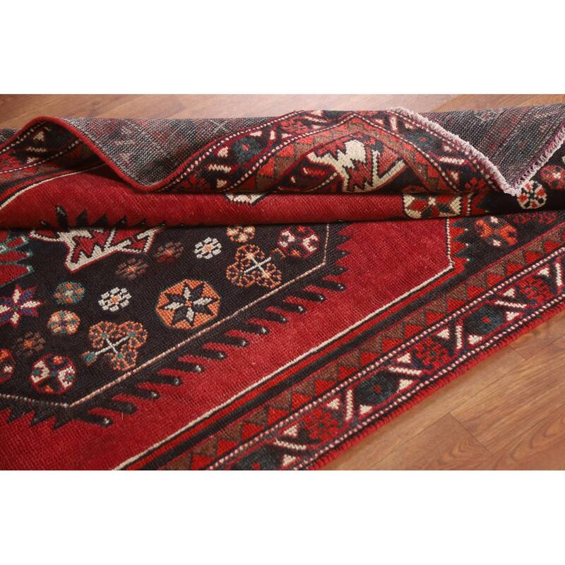 Hamedan Persian Vintage Area Rug Handmade Wool Carpet - 4'0"x 7'0"