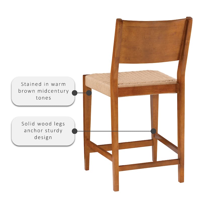 Caelan Seagrass 24-Inch Counter Stool (Set of 2)