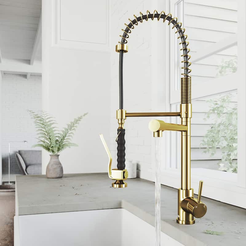 VIGO Zurich 27" H Single Handle Pull-Down Sprayer Kitchen Faucet