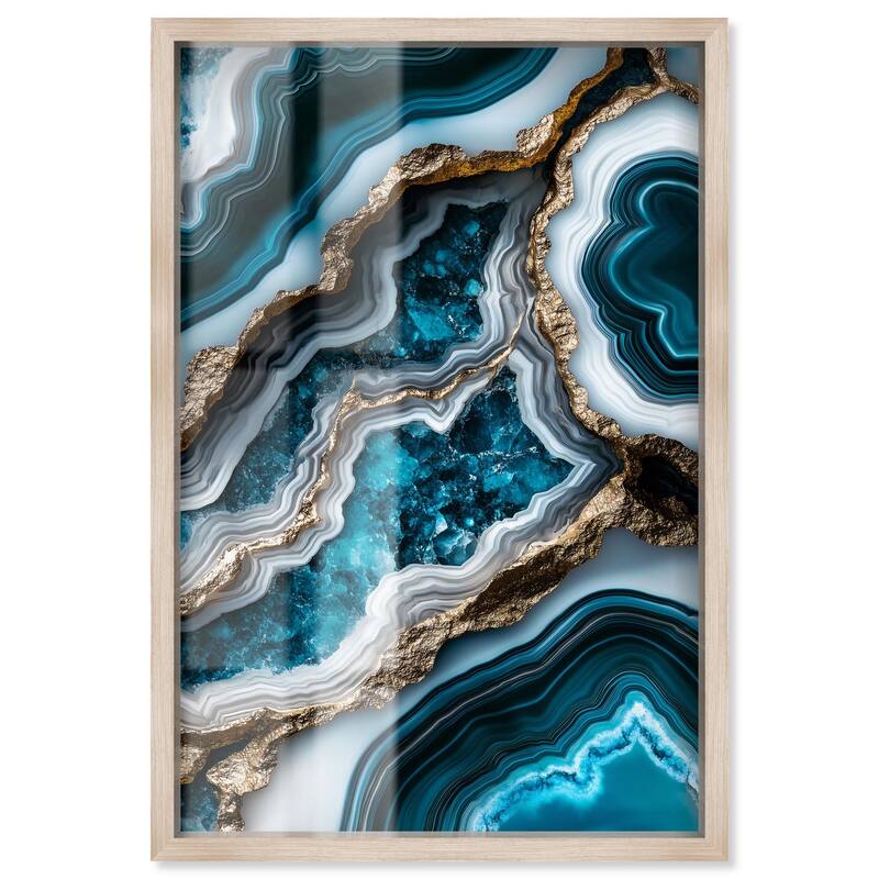Teal Tides Treasure II Shadowbox by Art Remedy - Natural - 30" x 45"
