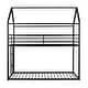 preview thumbnail 10 of 8, Black Twin over Twin Metal Bunk House Beds Frame Built-in Ladder for Kids, Boys and Girls