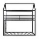 preview thumbnail 10 of 18, Twin House Bunk Bed with Metal Frame and Built-In Ladder
