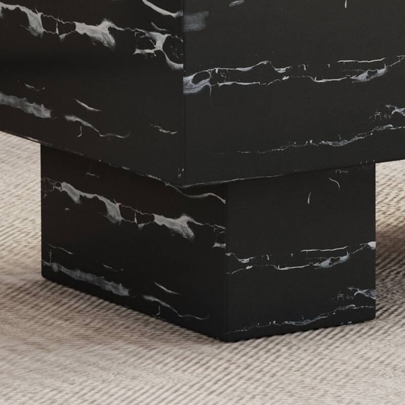 43.3" Length Coffee Table with Marble Texture