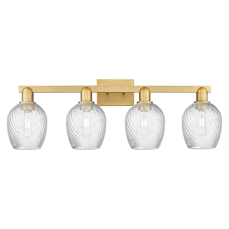 Innovations Lighting 716-4W-12-33 Salina Vanity Salina 4 Light 33" - Brushed Brass / Clear Spiral Fluted