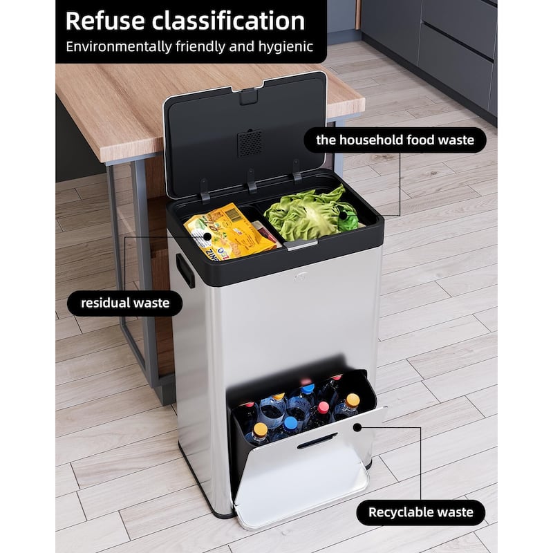 Kitchen Trash Can with Lid