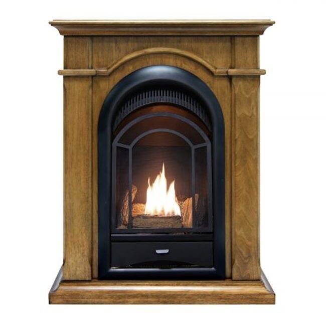 ProCom PCS150T-A 15,000 BTU Vent Free Dual Fuel Mantel Fireplace - Toasted Almond