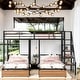 preview thumbnail 2 of 14, Full Over Twin-Twin Triple Bunk Bed with Drawers and Staircase