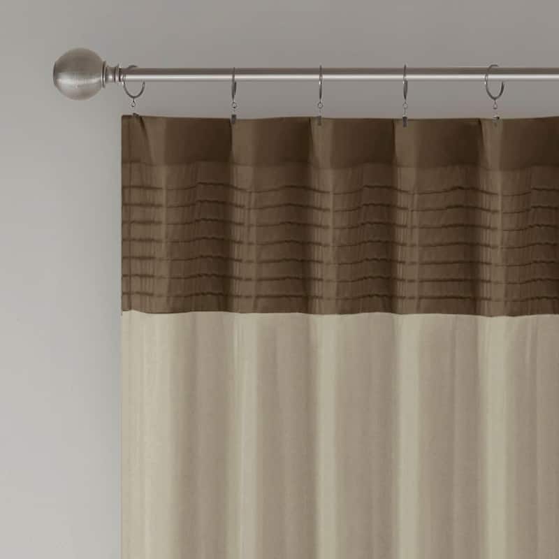 Polyoni Pintuck Curtain Panel(Only 1 Pc Panel) - Beige Multi