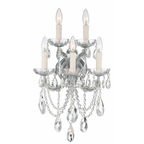 slide 2 of 9, Crystorama Lighting Group Maria Theresa 5 Light 13-1/2" Wide Wall Polished Chrome