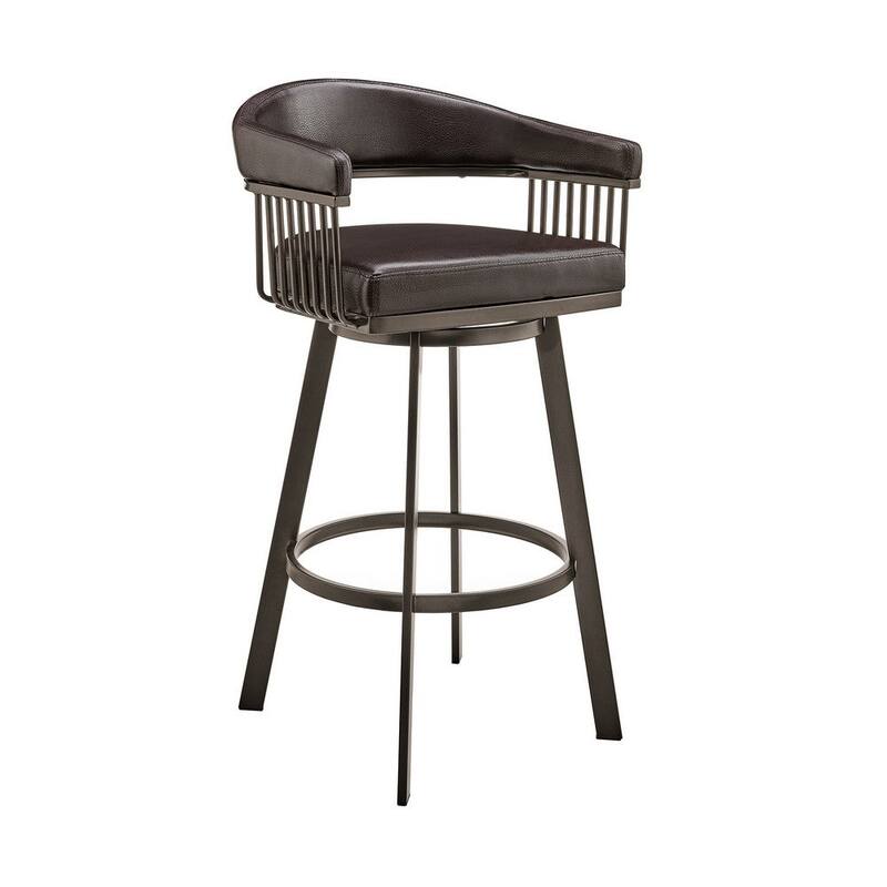 26 Inch Counter Stool - 34 H x 21 W x 22 L Inches - Dark Brown