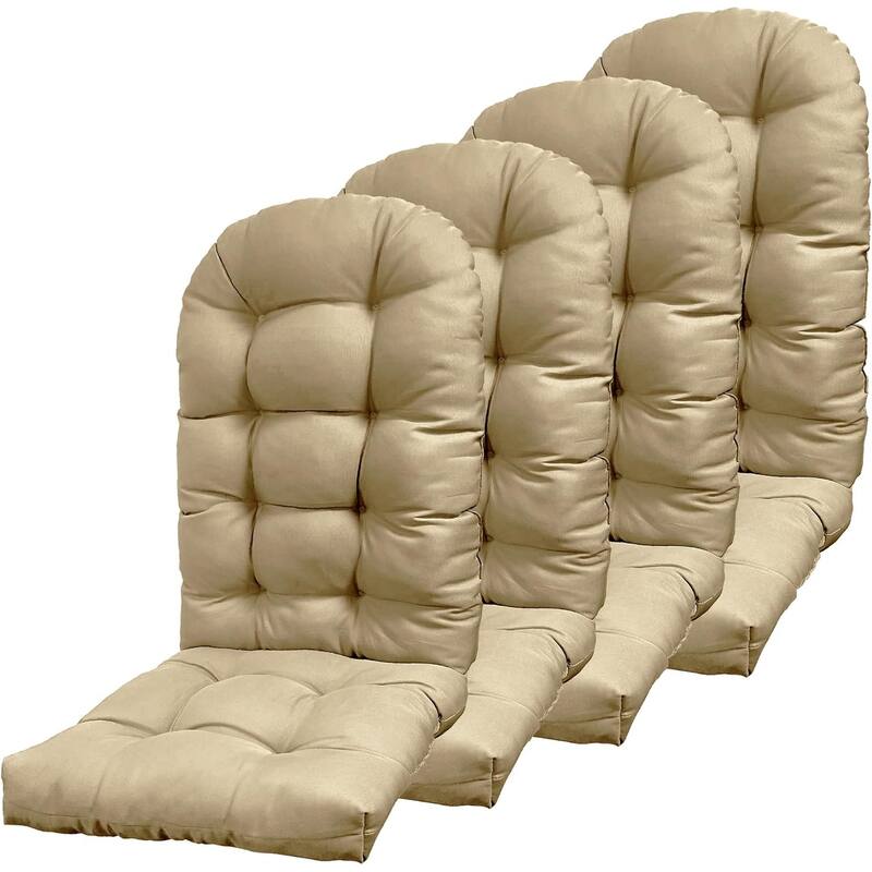 WINSOON 49x20x5 Inch Adirondack Chair Cushion Set of 4, Thickened and High Back Chair Cushion - Light Brown