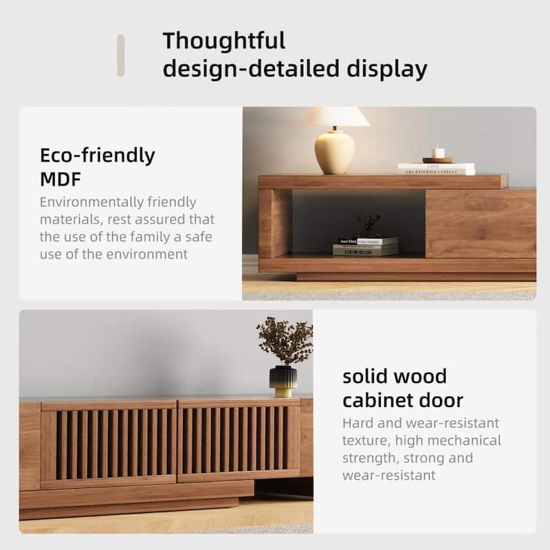 With 5 storage spaces, modern retractable up to 103 inches TV cabinet - 103"W x 15.74"D x 13.78"H