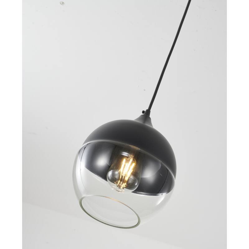 1-Light Matte Black Single Pendant With A Clear Glass Shade