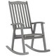 preview thumbnail 2 of 8, vidaXL Rocking Chair with Cushions Gray Solid Acacia Wood - 47.2" x 19.7" x 1.2"