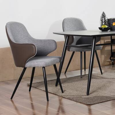 Homylin aux Leather Upholstered Arm Chair (Set of 2)