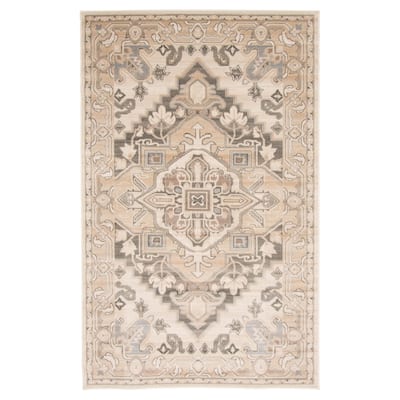 ECARPETGALLERY Machine Woven Addie Beige Area Rug