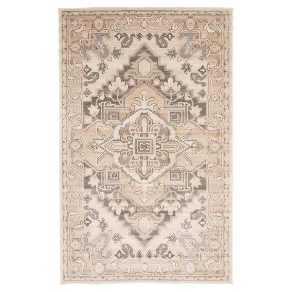 ECARPETGALLERY Machine Woven Addie Beige Area Rug