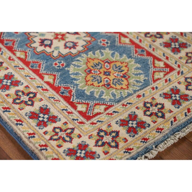Blue Kazak Oriental Foyer Rug Hand-Knotted Accent Wool Carpet - 2'0" x 3'0"