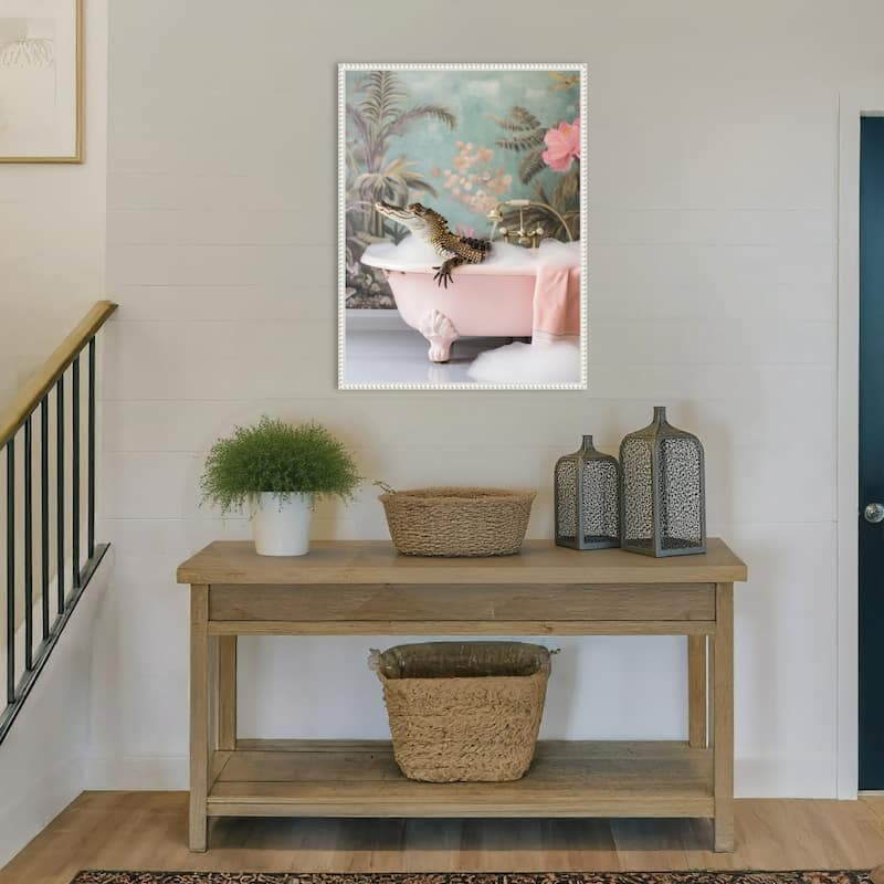Clean Croc by Niky Rahner Framed Canvas Wall Art