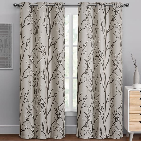 slide 2 of 56, VCNY Home Kingdom Branch Blackout Curtain Panel 40" x 84" - Brown