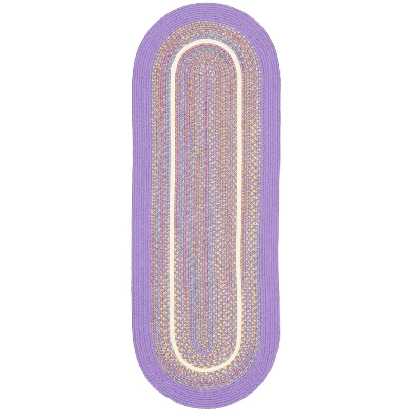 Rhody Rug Kid's Place Indoor/Outdoor Braided Area Rug - Violet - 2' x 6' Runner