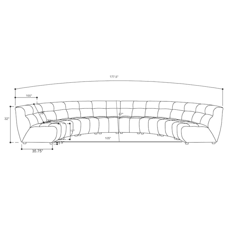 Charlotte 8-piece Upholstered Modular Sectional Sofa Ivory