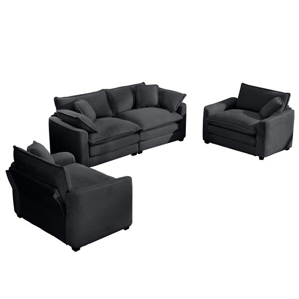 Sofa Set - Includes One 2-Seater and Two Single Sofas with Soft