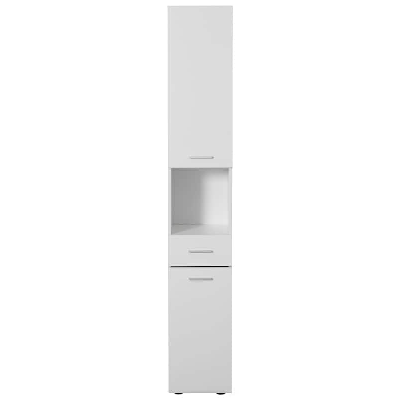 71.5 Inches Tall Thin Corner Shelf Floor Cabinet with 2 Doors, 1 Drawer, Freestanding Linen Tower Cabinet
