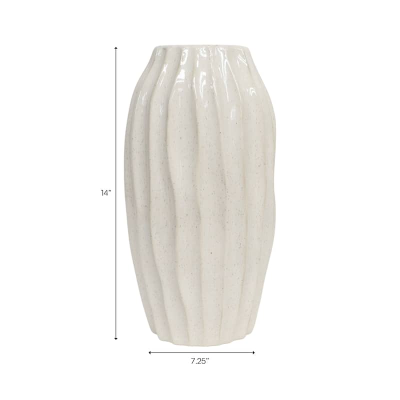 Ceramic Decorative Vase Tall Flower Sculpted Inspired Design