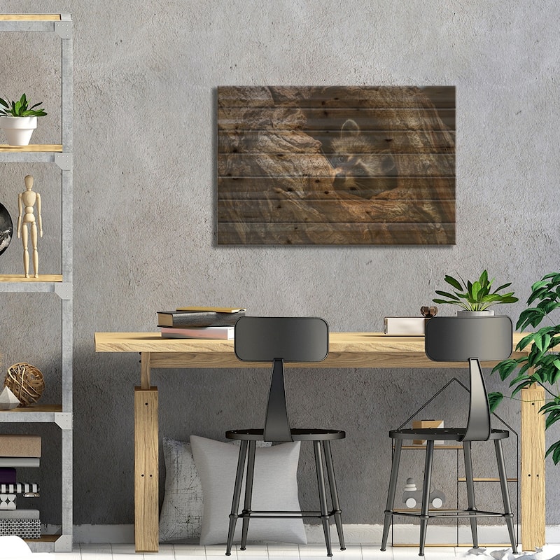 Holed Up Print On Wood by Christopher Thomas - Multi-Color