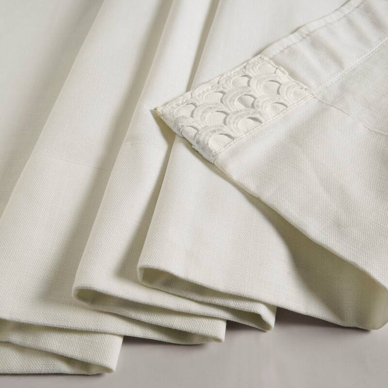 Exclusive Fabrics Bordered Textured Cotton Curtains For Bedroom & Living Room Curtains - Single Panel Drapes