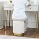 preview thumbnail 77 of 88, Adeco Round Storage Ottoman Footrest Stool Velvet Gold Plating Base