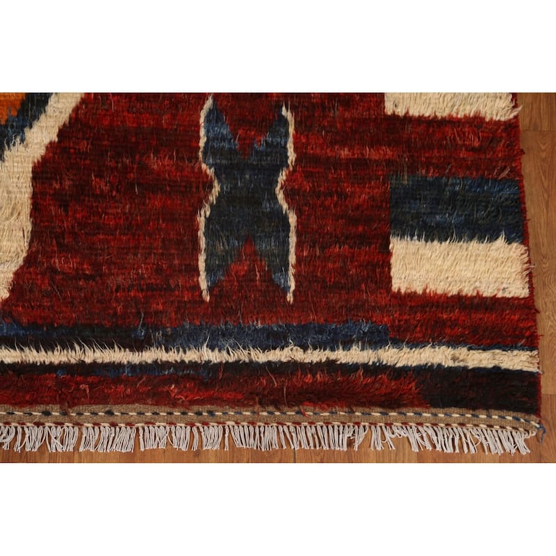 Tribal Geometric Moroccan Wool Area Rug Hand-knotted Oriental Carpet - 8'2" x 10'3"